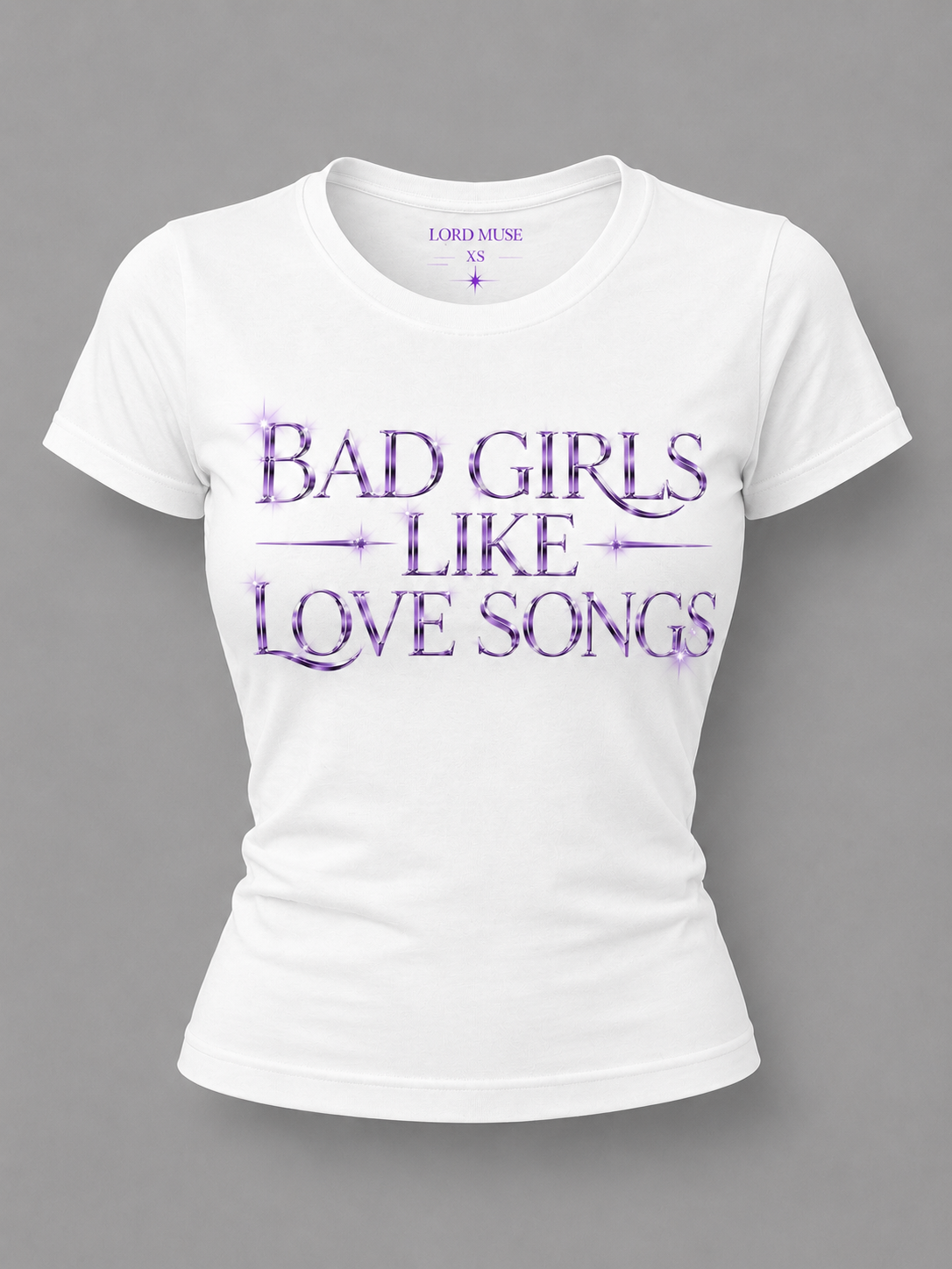 Bad Girls Like Love Songs Fitted Tee (White)